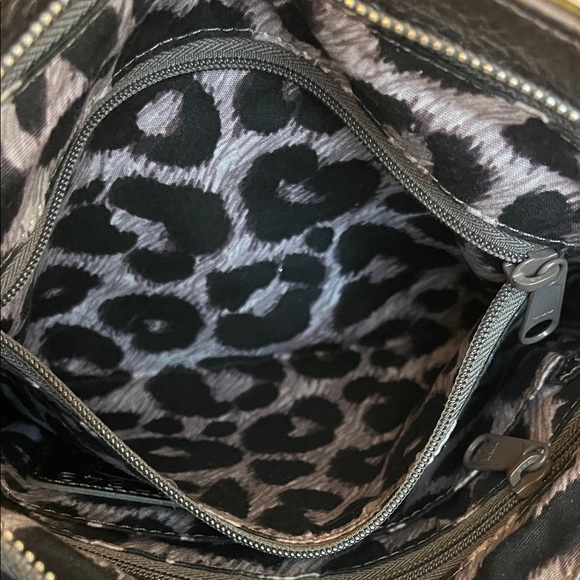 Brighton Vintage Olive and Brown Croc Embossed Crossbody Bag EUC - Picture 12 of 17